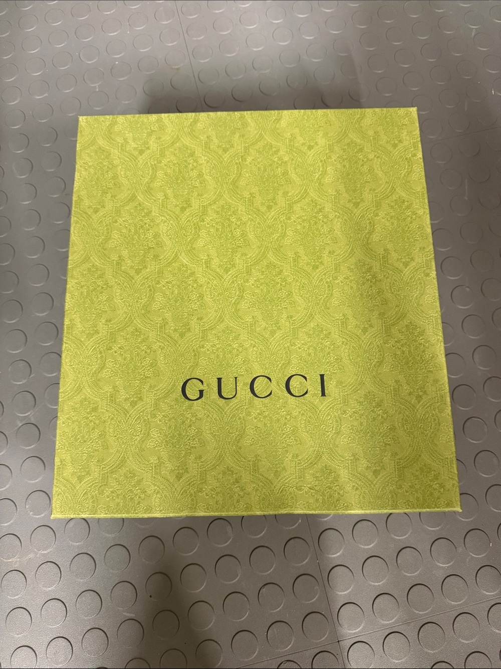 Gucci Lime Green Decorative Box with Subtle Paisley Pattern